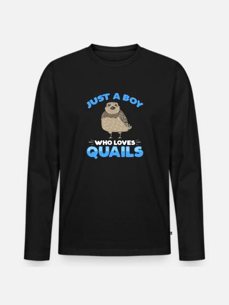 Quail Bird - Men's Premium Organic Long Sleeve Shirt - black