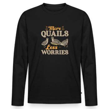 Quail Bird - Men's Premium Organic Long Sleeve Shirt - black - Front - Nico (187cm)