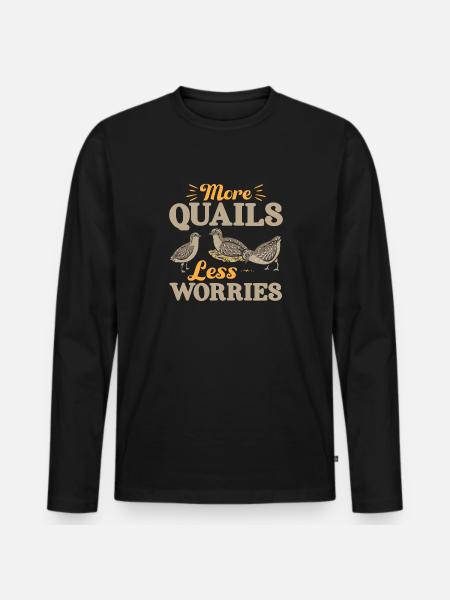Quail Bird - Men's Premium Organic Long Sleeve Shirt - black