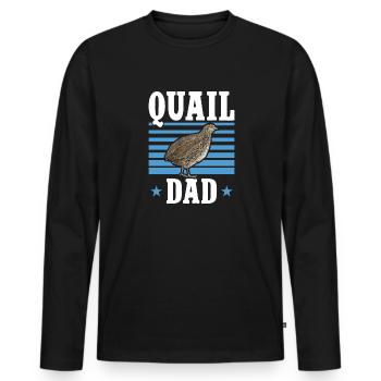 Quail Bird - Men's Premium Organic Long Sleeve Shirt - black - Front - Nico (187cm)