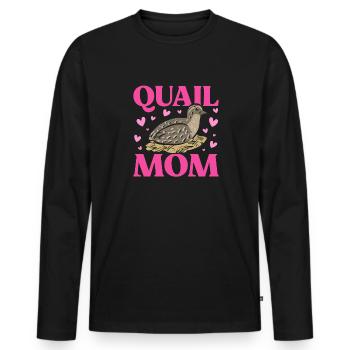 Quail Bird - Men's Premium Organic Long Sleeve Shirt - black - Front - Nico (187cm)