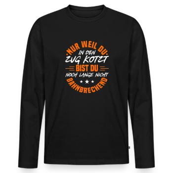 Dicton de motivation, Sarcasme, Paresseux, Sarcastique - T-shirt manches longues Premium bio Homme - noir - Devant - Nico (187cm)