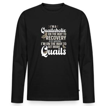 Quail Bird - Men's Premium Organic Long Sleeve Shirt - black - Front - Nico (187cm)