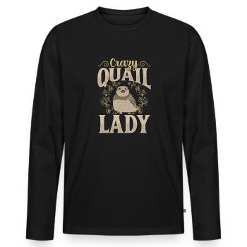 Quail Bird - Men's Premium Organic Long Sleeve Shirt - black - Front - Nico (187cm)