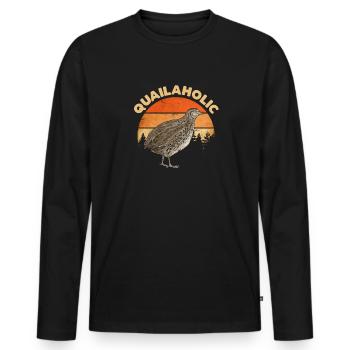 Quail Bird - Men's Premium Organic Long Sleeve Shirt - black - Front - Nico (187cm)
