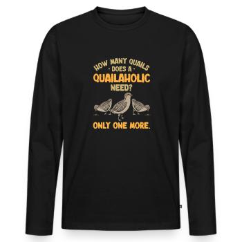 Quail Bird - Men's Premium Organic Long Sleeve Shirt - black - Front - Nico (187cm)