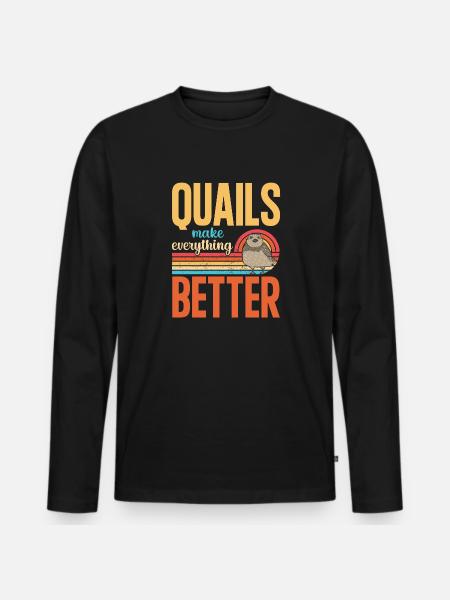 Quail Bird - Men's Premium Organic Long Sleeve Shirt - black