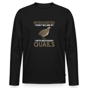 Quail Bird - Men's Premium Organic Long Sleeve Shirt - black - Front - Nico (187cm)