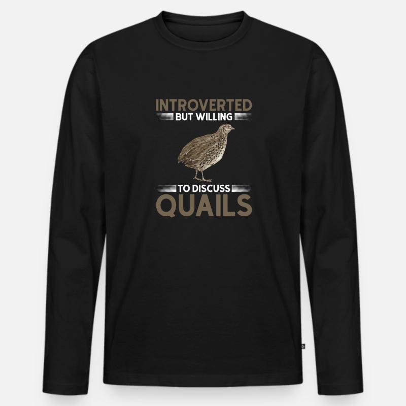 Wachtel Vogel - Männer Premium Bio Langarmshirt - Schwarz