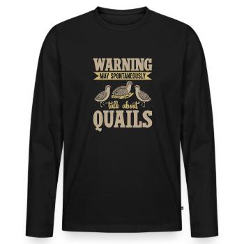 Quail Bird - Men's Premium Organic Long Sleeve Shirt - black - Front - Nico (187cm)