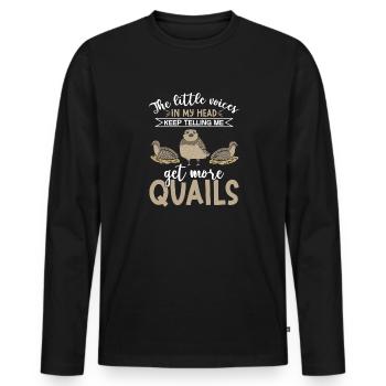 Quail Bird - Men's Premium Organic Long Sleeve Shirt - black - Front - Nico (187cm)