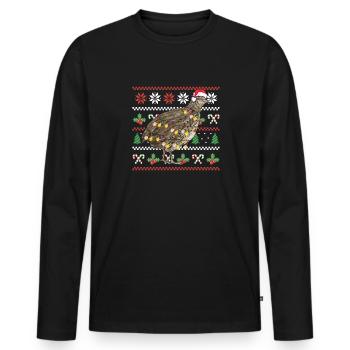 Quail Bird - Men's Premium Organic Long Sleeve Shirt - black - Front - Nico (187cm)