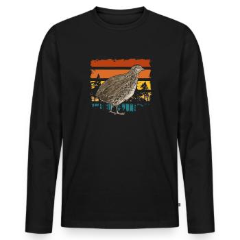 Quail Bird - Men's Premium Organic Long Sleeve Shirt - black - Front - Nico (187cm)