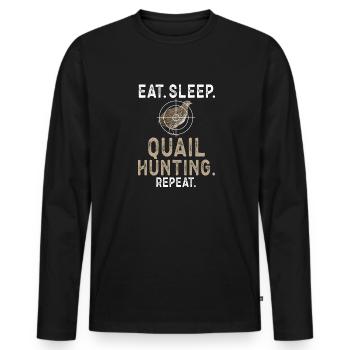 Quail Bird - Men's Premium Organic Long Sleeve Shirt - black - Front - Nico (187cm)