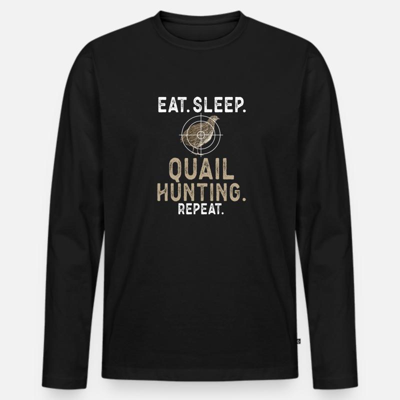 Wachtel Vogel - Männer Premium Bio Langarmshirt - Schwarz