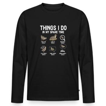 Quail Bird - Men's Premium Organic Long Sleeve Shirt - black - Front - Nico (187cm)