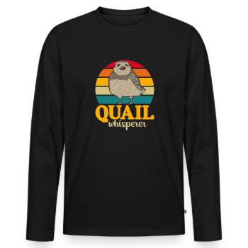 Quail Bird - Men's Premium Organic Long Sleeve Shirt - black - Front - Nico (187cm)