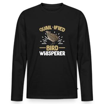 Quail Bird - Men's Premium Organic Long Sleeve Shirt - black - Front - Nico (187cm)