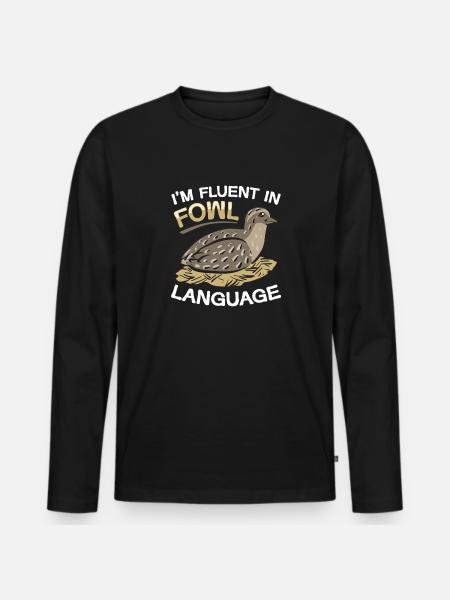 Quail Bird - Men's Premium Organic Long Sleeve Shirt - black