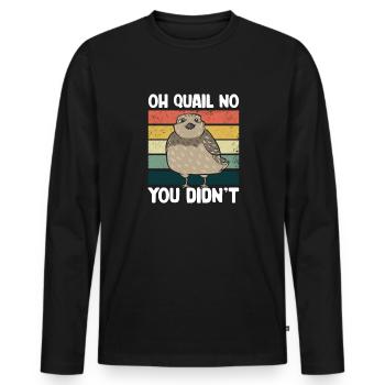 Quail Bird - Men's Premium Organic Long Sleeve Shirt - black - Front - Nico (187cm)