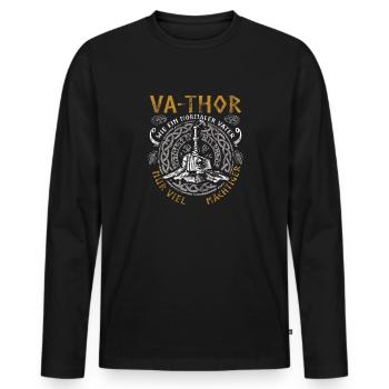 Vathor - Father's Day Father's Day Gift Viking - Men's Premium Organic Long Sleeve Shirt - black - Front - Nico (187cm)