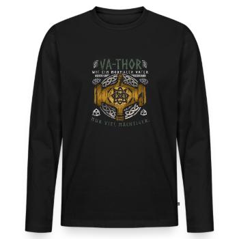 Vathor - Father's Day Father's Day Gift Viking - Men's Premium Organic Long Sleeve Shirt - black - Front - Nico (187cm)