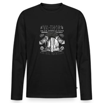 Vathor - Father's Day Father's Day Gift Viking - Men's Premium Organic Long Sleeve Shirt - black - Front - Nico (187cm)