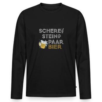 Scissors, rock, pair, beer - the perfect outfit - Men's Premium Organic Long Sleeve Shirt - black - Front - Nico (187cm)