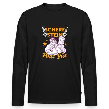 Scissors, rock, pair, beer - the perfect outfit - Men's Premium Organic Long Sleeve Shirt - black - Front - Nico (187cm)
