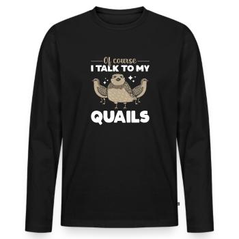Quail Bird - Men's Premium Organic Long Sleeve Shirt - black - Front - Nico (187cm)