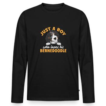 Chien Bernedoodle - T-shirt manches longues Premium bio Homme - noir - Devant - Nico (187cm)