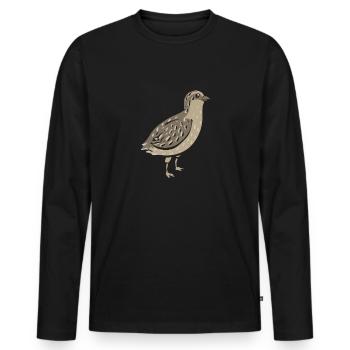 Quail Bird - Men's Premium Organic Long Sleeve Shirt - black - Front - Nico (187cm)