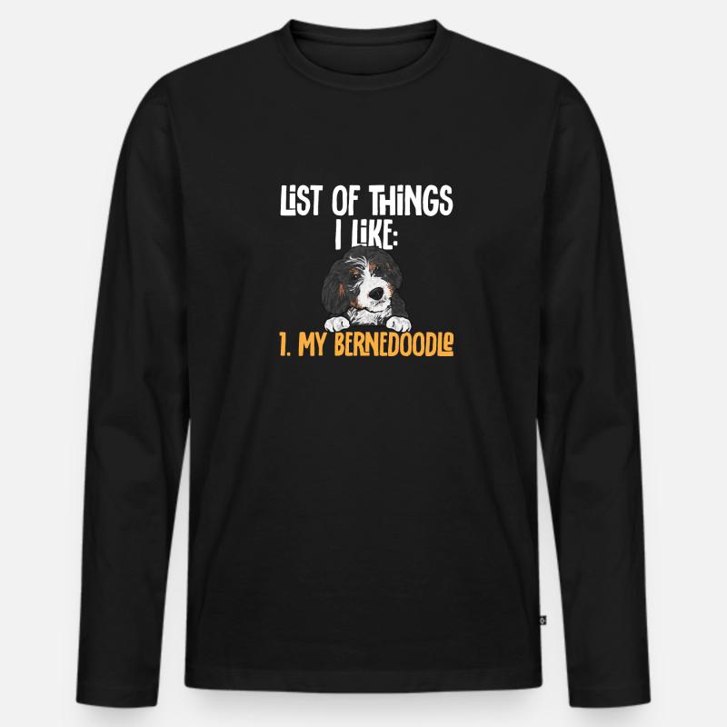 Bernedoodle Hund - Männer Premium Bio Langarmshirt - Schwarz