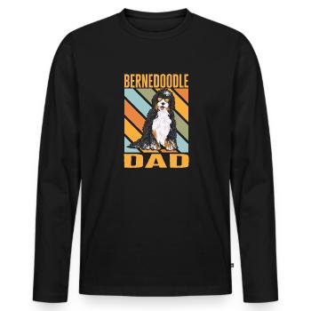 Bernedoodle Dog - Men's Premium Organic Long Sleeve Shirt - black - Front - Nico (187cm)