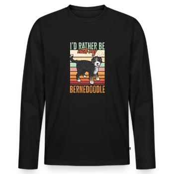 Bernedoodle Dog - Men's Premium Organic Long Sleeve Shirt - black - Front - Nico (187cm)