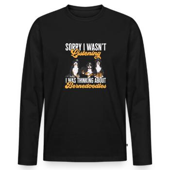 Bernedoodle Dog - Men's Premium Organic Long Sleeve Shirt - black - Front - Nico (187cm)