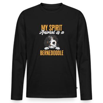Bernedoodle Dog - Men's Premium Organic Long Sleeve Shirt - black - Front - Nico (187cm)