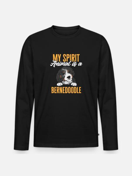 Bernedoodle Dog - Men's Premium Organic Long Sleeve Shirt - black