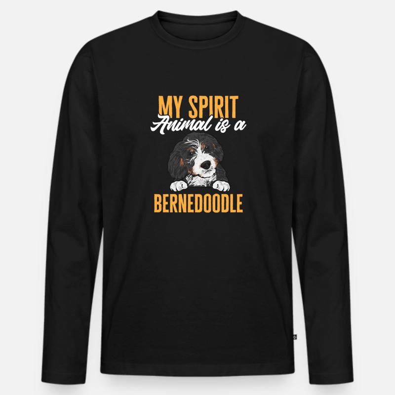 Bernedoodle Hund - Männer Premium Bio Langarmshirt - Schwarz