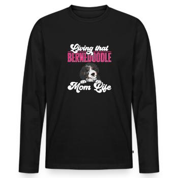 Bernedoodle Hund - Männer Premium Bio Langarmshirt - Schwarz - Vorne - Nico (187cm)