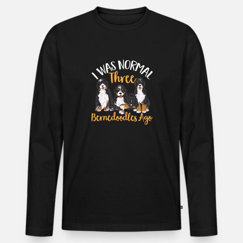 Bernedoodle Hund - Männer Premium Bio Langarmshirt - Schwarz