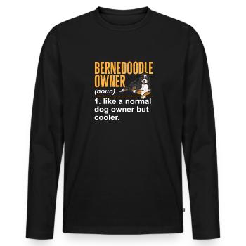 Bernedoodle Dog - Men's Premium Organic Long Sleeve Shirt - black - Front - Nico (187cm)