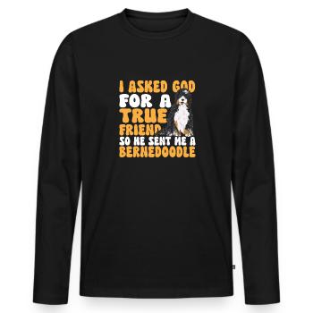 Chien Bernedoodle - T-shirt manches longues Premium bio Homme - noir - Devant - Nico (187cm)