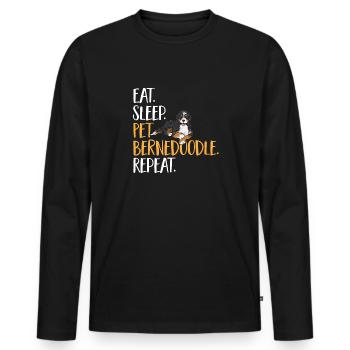 Chien Bernedoodle - T-shirt manches longues Premium bio Homme - noir - Devant - Nico (187cm)