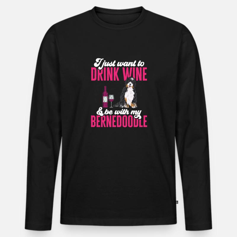 Bernedoodle Hund - Männer Premium Bio Langarmshirt - Schwarz