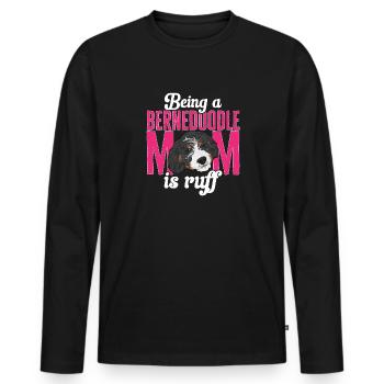 Bernedoodle Hund - Männer Premium Bio Langarmshirt - Schwarz - Vorne - Nico (187cm)