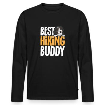 Bernedoodle Hund - Männer Premium Bio Langarmshirt - Schwarz - Vorne - Nico (187cm)