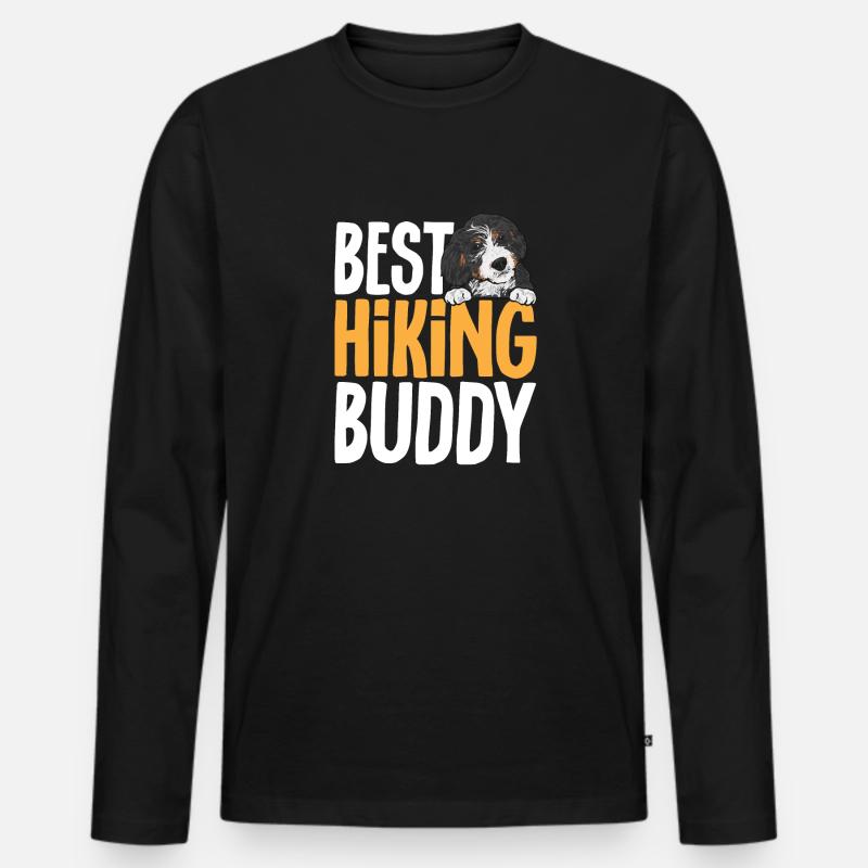 Bernedoodle Hund - Männer Premium Bio Langarmshirt - Schwarz