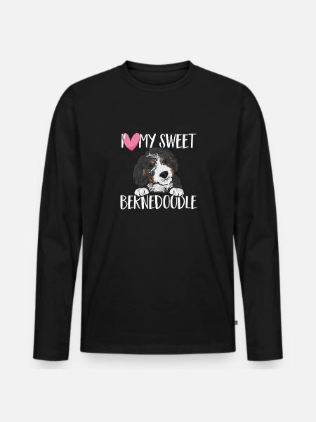 Chien Bernedoodle - T-shirt manches longues Premium bio Homme - noir