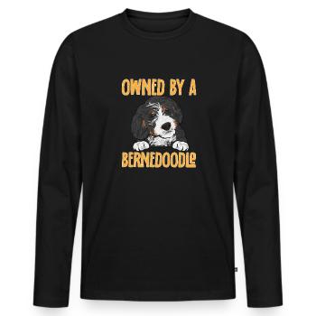 Bernedoodle Dog - Men's Premium Organic Long Sleeve Shirt - black - Front - Nico (187cm)